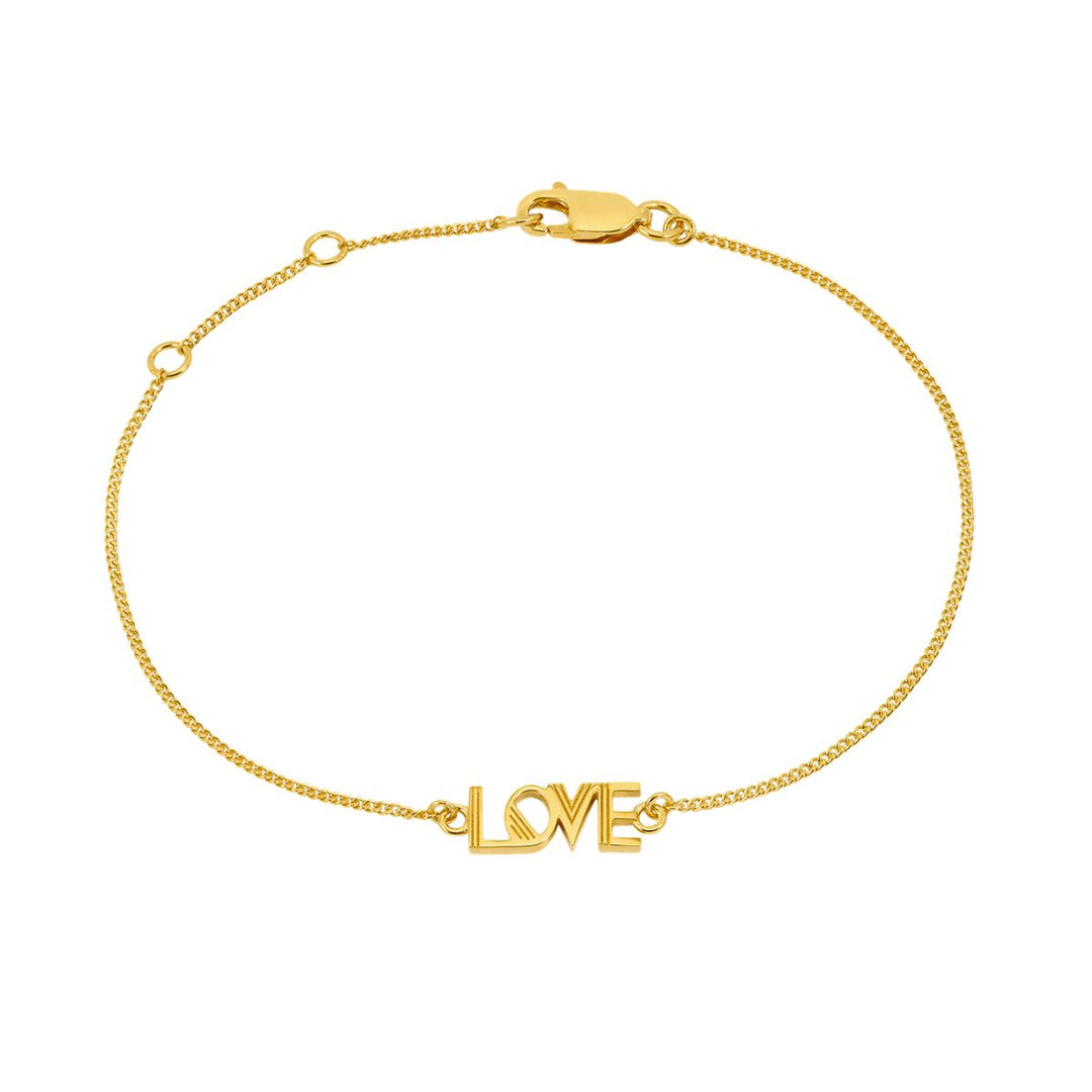Rachel Jackson Art Deco Love Bracelet Gold ALLBGP