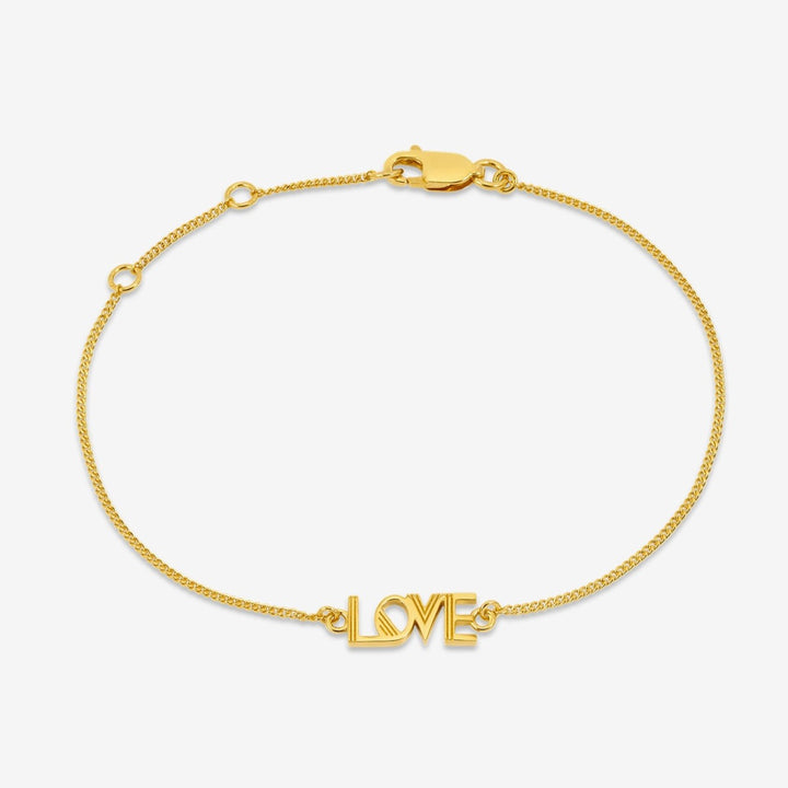 Rachel Jackson Art Deco Love Bracelet Gold ALLBGP