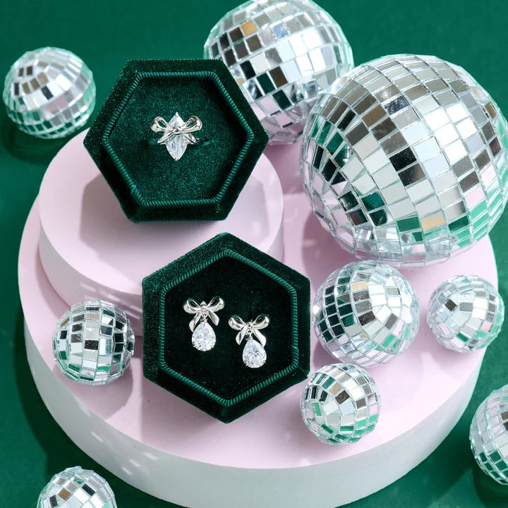 Amelia Scott Amelia Bow Stud Silver Earrings with Clear Cubic Zirconia