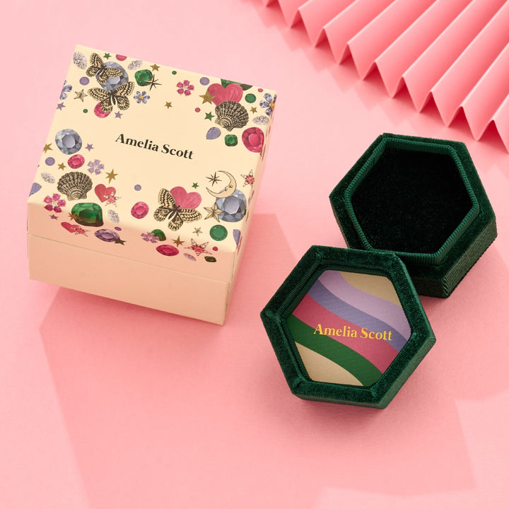 Amelia Scott Gold Bow Necklace with Emerald Green Enamel and Blush Pink Zirconia Pendant