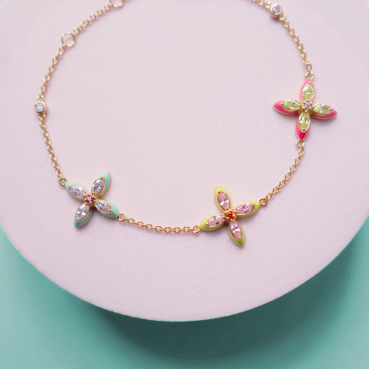 Amelia Scott Lucky Clover Bracelet in Sherbert and Gold AS22TRB18
