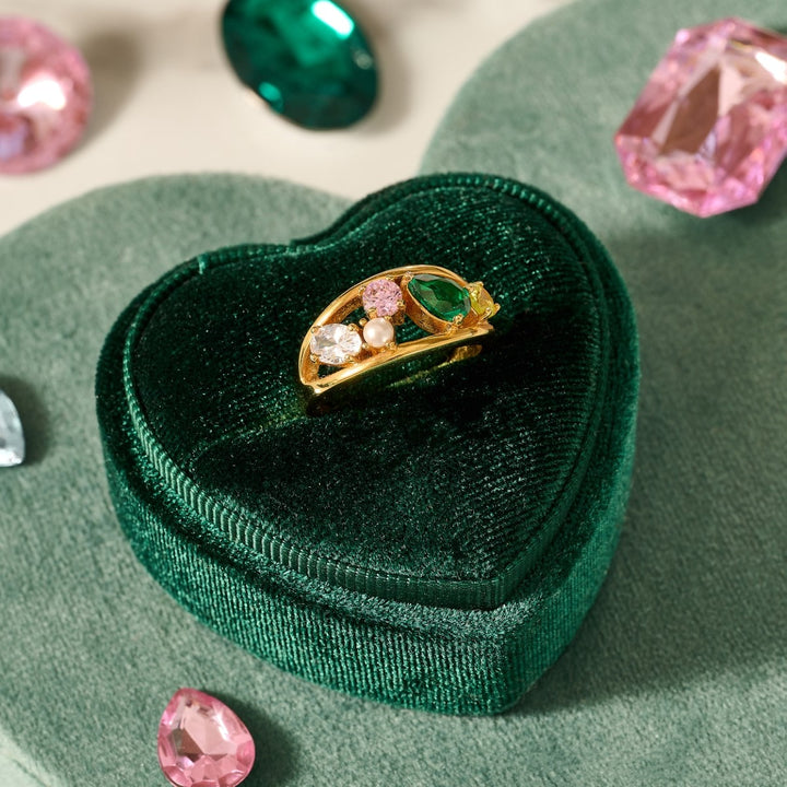 Amelia Scott Sofia Cluster Gold Ring with Flamingo Zirconia