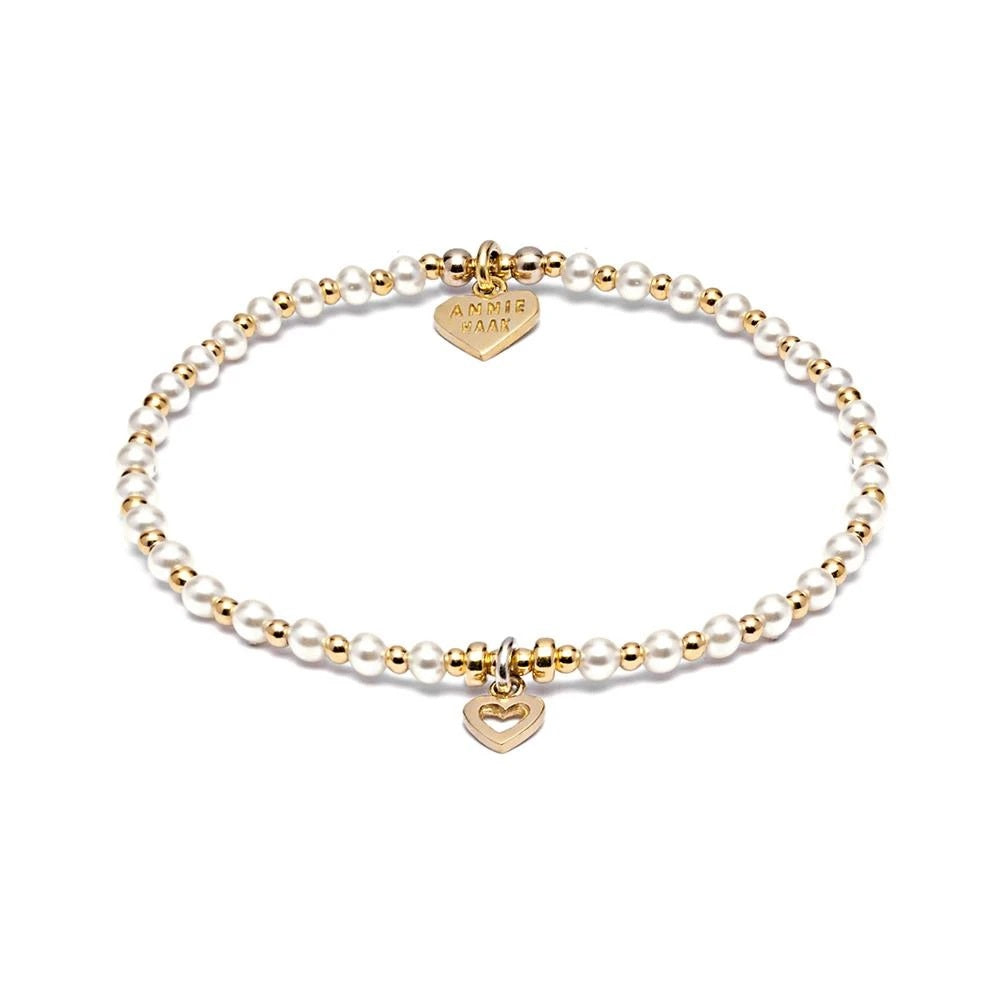Annie Haak Pretty Pearl Heart Gold Bracelet
