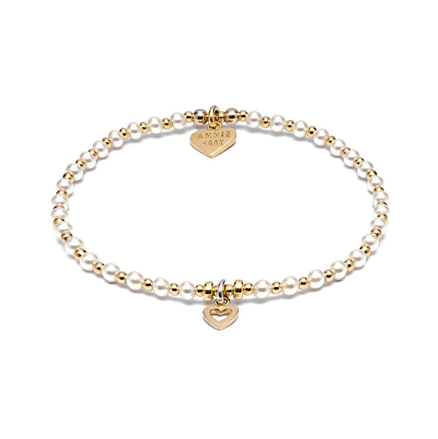 Annie Haak Pretty Pearl Heart Gold Bracelet