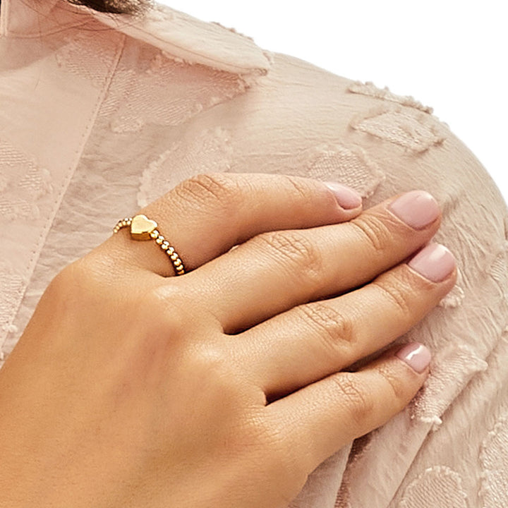 Annie Haak Dainty Boxed Heart Gold Ring R0300