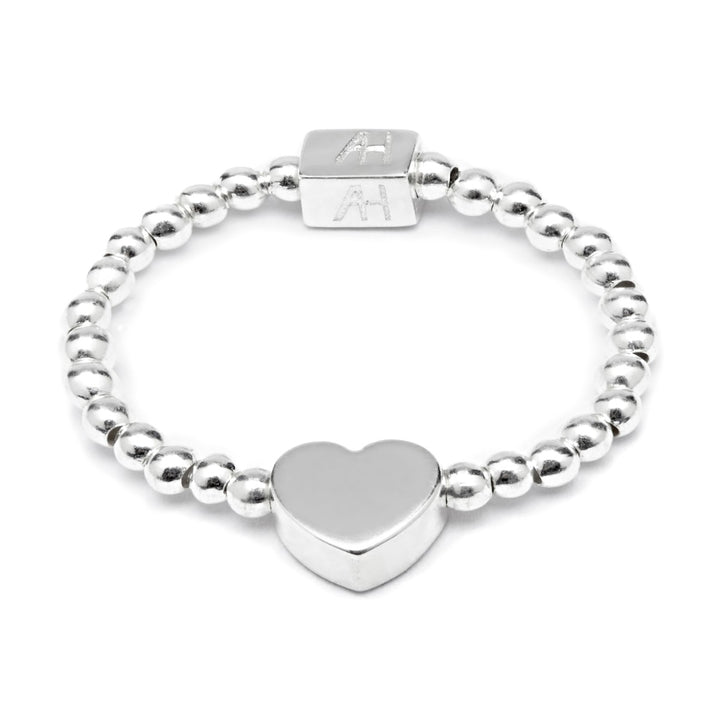 Annie Haak Silver Dainty Boxed Heart Ring