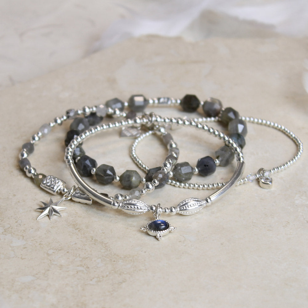 Annie Haak Santeenie Silver Charm Bracelet - Labradorite