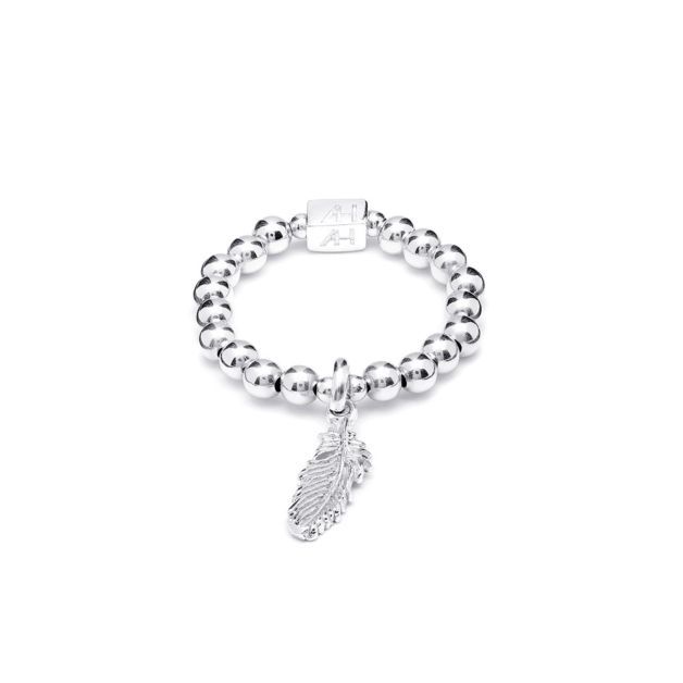 Annie Haak Mini Charm Silver Ring - Feather