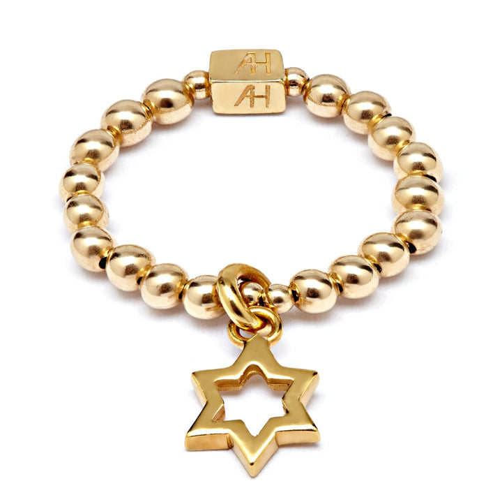 Annie Haak Mini Charm Gold Ring - Open Star R0110