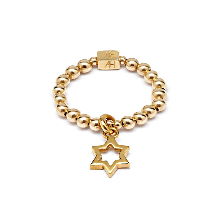 Annie Haak Mini Charm Gold Ring - Open Star