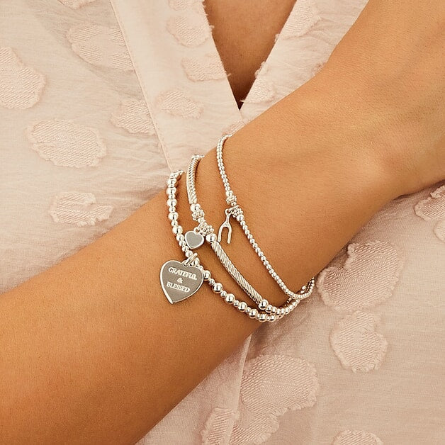 Pipa Boxed Heart Silver Charm Bracelet B2087