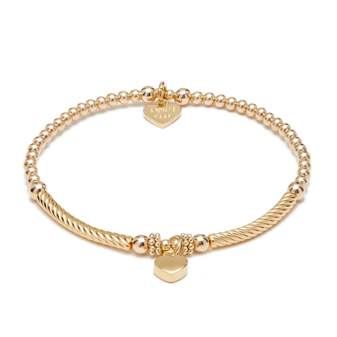 Annie Haak Pipa Boxed Heart Gold Charm Bracelet