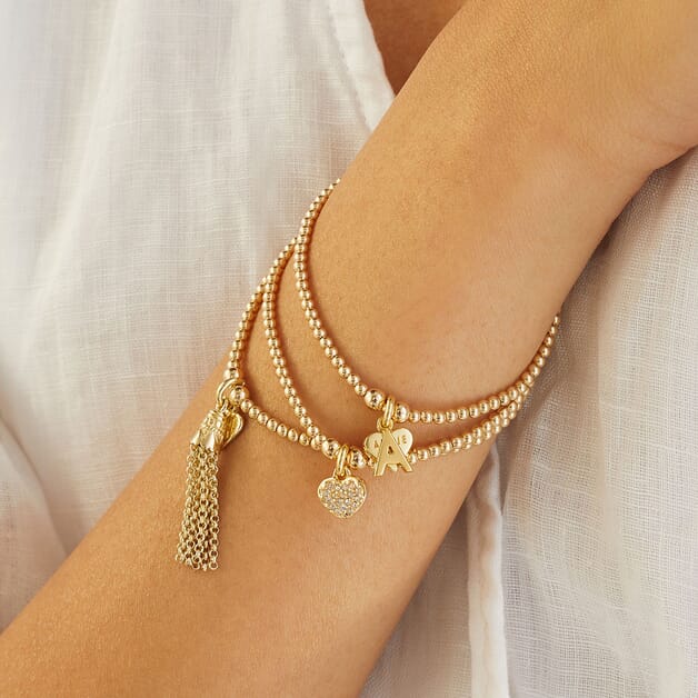 Annie Haak Santeenie Gold Chain Tassel Charm Bracelet