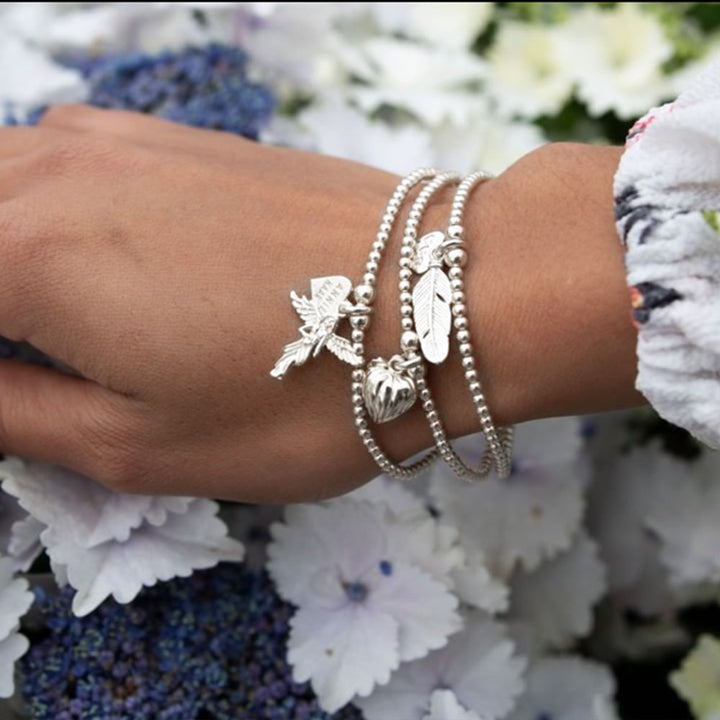 Annie Haak Santeenie Silver Charm Bracelet - Feather