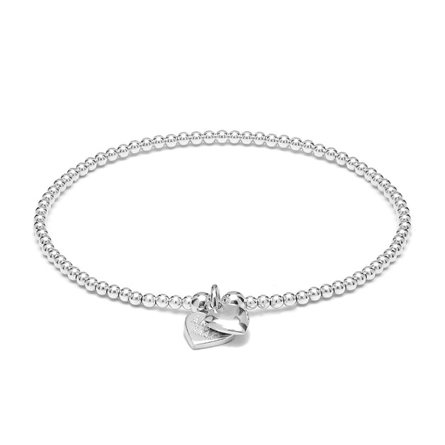 Annie Haak Santeenie Silver Charm Bracelet - Solid Heart B2072-17 and B2072-19