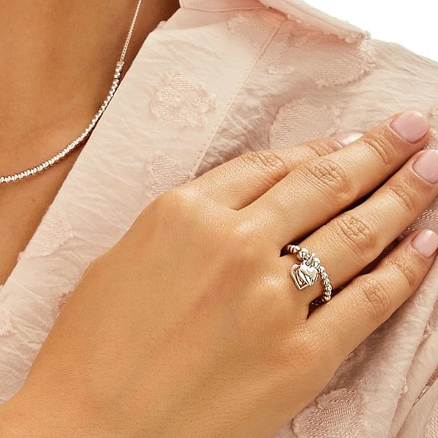Annie Haak Santeenie Silver Charm Ring - Solid Heart