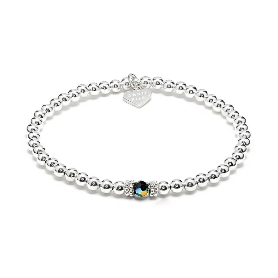 Annie Haak Seri Silver Bracelet with Jet Black Bead