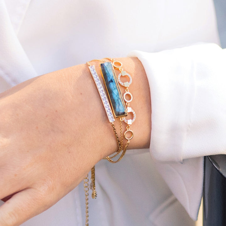 Sarah Alexander Arcadia Pave Circle Gold Chain Bracelet