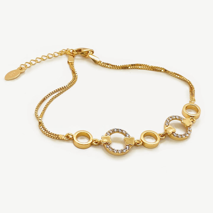 Sarah Alexander Arcadia Pave Circle Gold Chain Bracelet