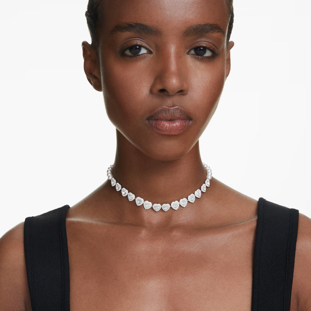 Swarovski Ariana Grande x Swarovski Tennis Choker - White with Rhodium Plating 5720861