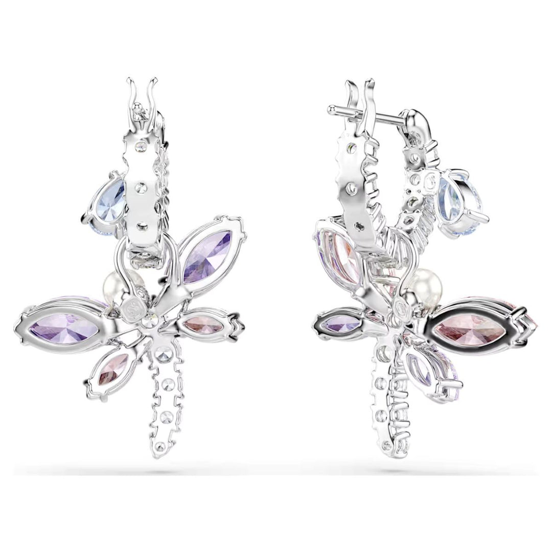 Ariana Grande x Swarovski Drop Earrings Mixed Cuts Dragonfly - Multicolored with Rhodium Plating - 5749185