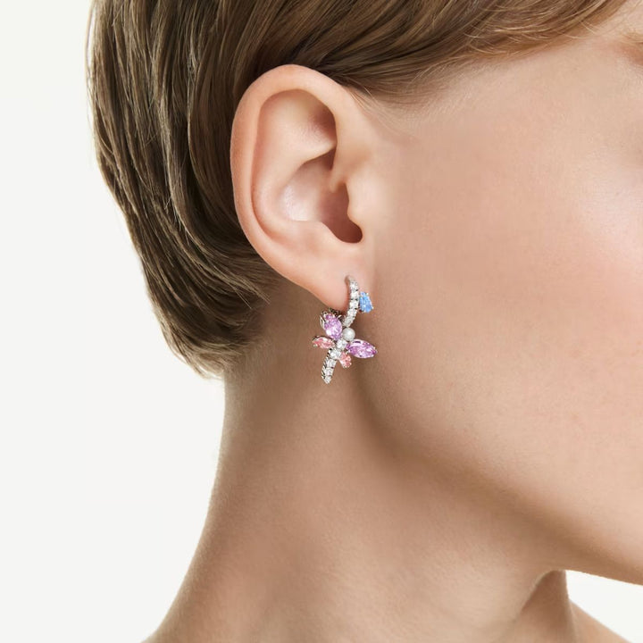 Ariana Grande x Swarovski Drop Earrings Mixed Cuts Dragonfly - Multicolored with Rhodium Plating - 5749185