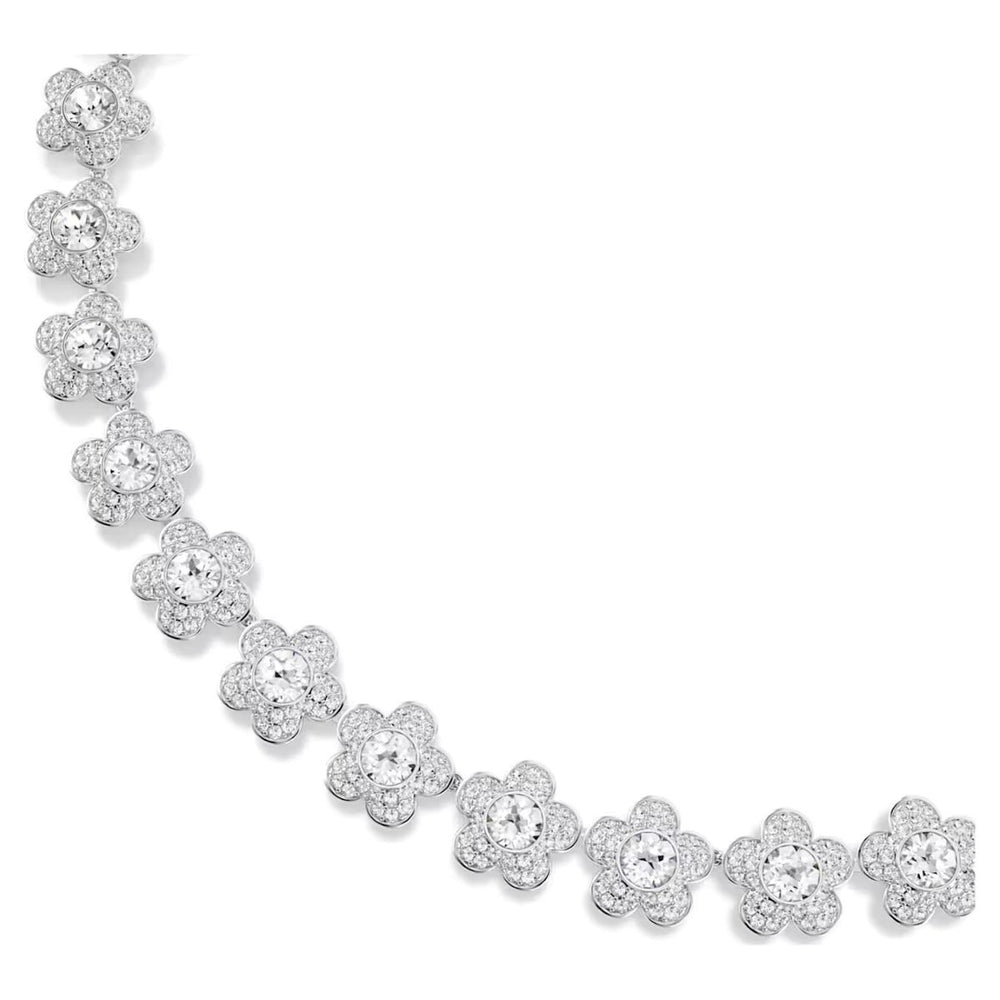 Ariana Grande x Swarovski Necklace Round Cut Flower - White with Rhodium Plating - 5749179