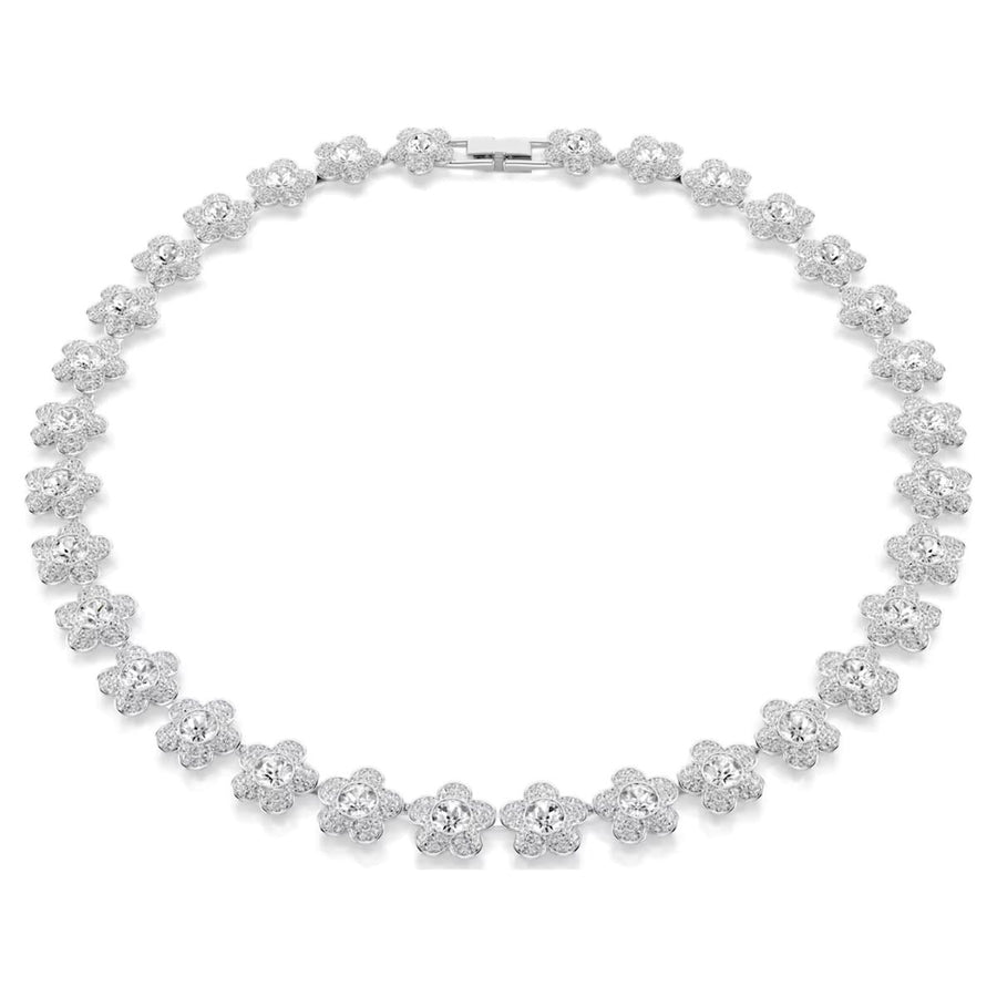 Ariana Grande x Swarovski Necklace Round Cut Flower - White with Rhodium Plating - 5749179