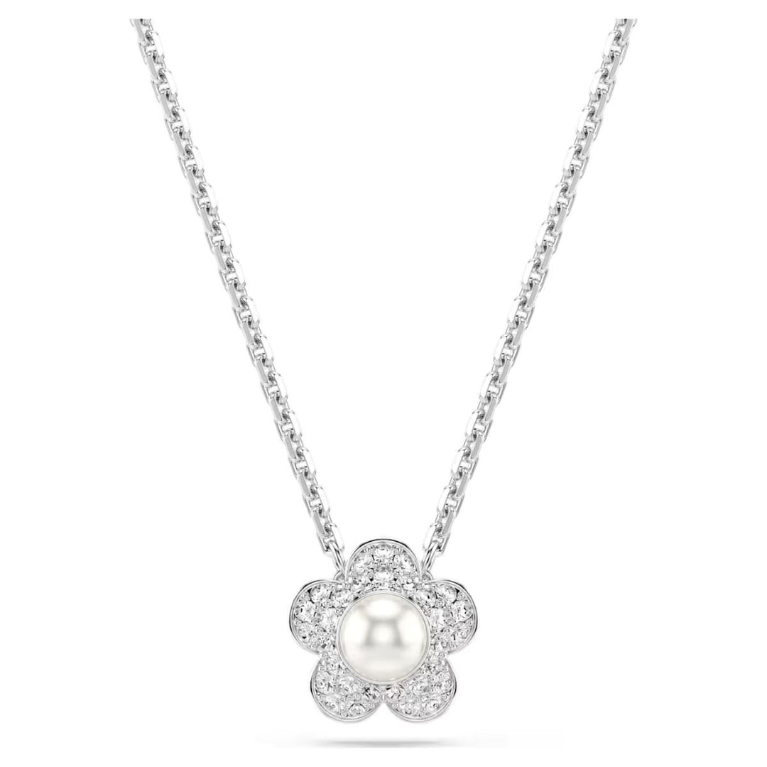 Ariana Grande x Swarovski Pendant Round Cut Flower - White with Rhodium Plating - 5755817