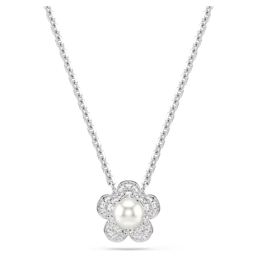 Ariana Grande x Swarovski Pendant Round Cut Flower - White with Rhodium Plating - 5755817