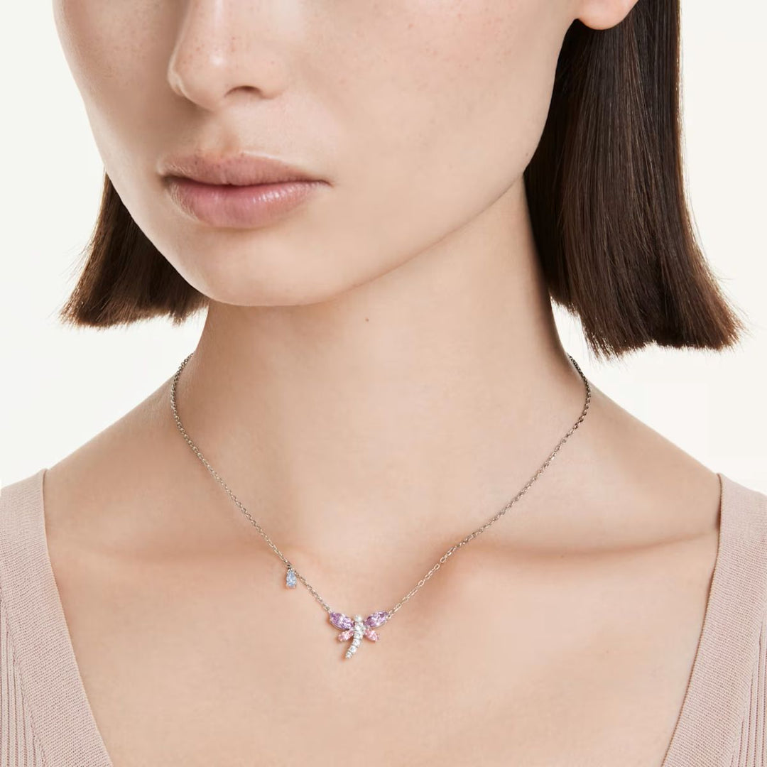 Ariana Grande x Swarovski Pendant Mixed Cuts Dragonfly - Multicoloured with Rhodium Plating - 5737383