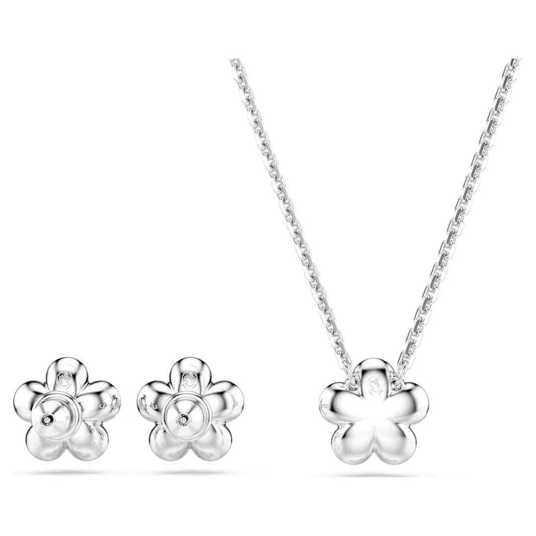 Ariana Grande x Swarovski Set Crystal Pearl Round Cut Flower - White with Rhodium Plating - 5749180