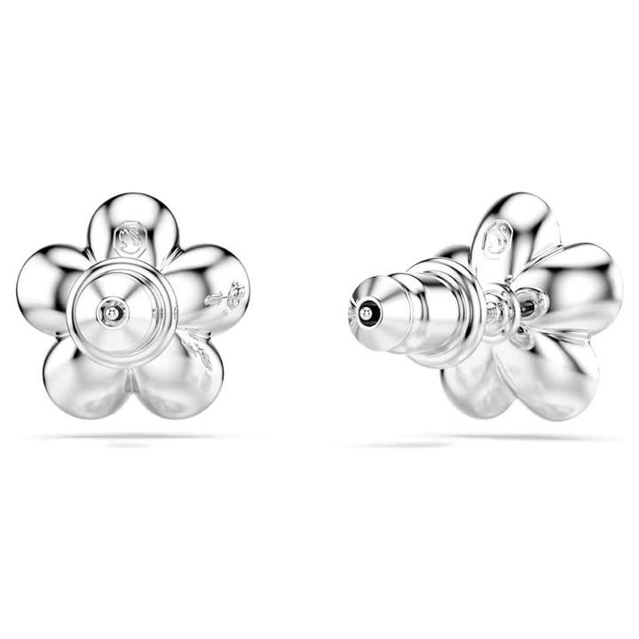 Ariana Grande x Swarovski Stud Earrings Round Cut Flower - White with Rhodium Plating - 5756098
