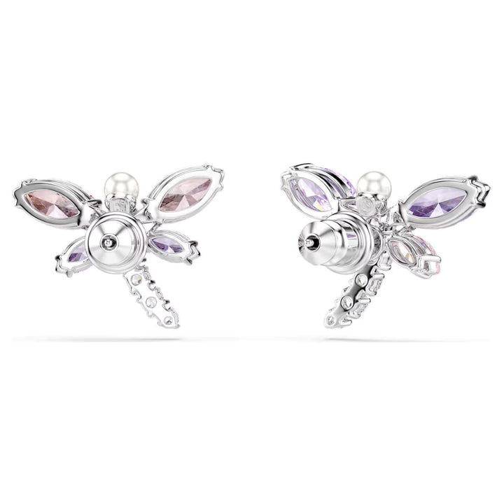 Ariana Grande x Swarovski Stud Earrings Mixed Cuts Dragonfly - Multicoloured with Rhodium Plating - 5737371