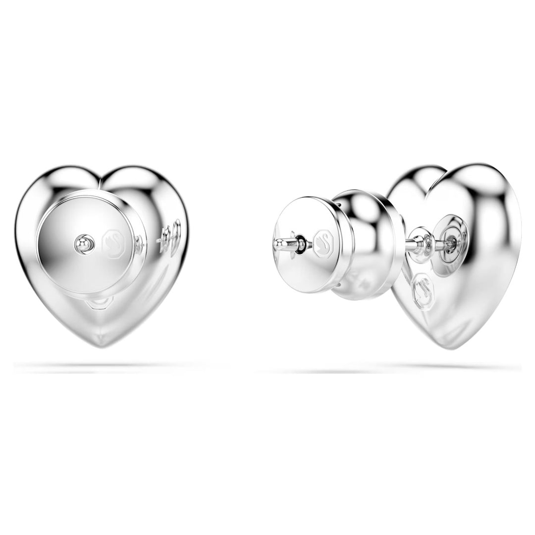 Swarovski x Ariana Grande Heart Stud Earrings - White with Rhodium Plating