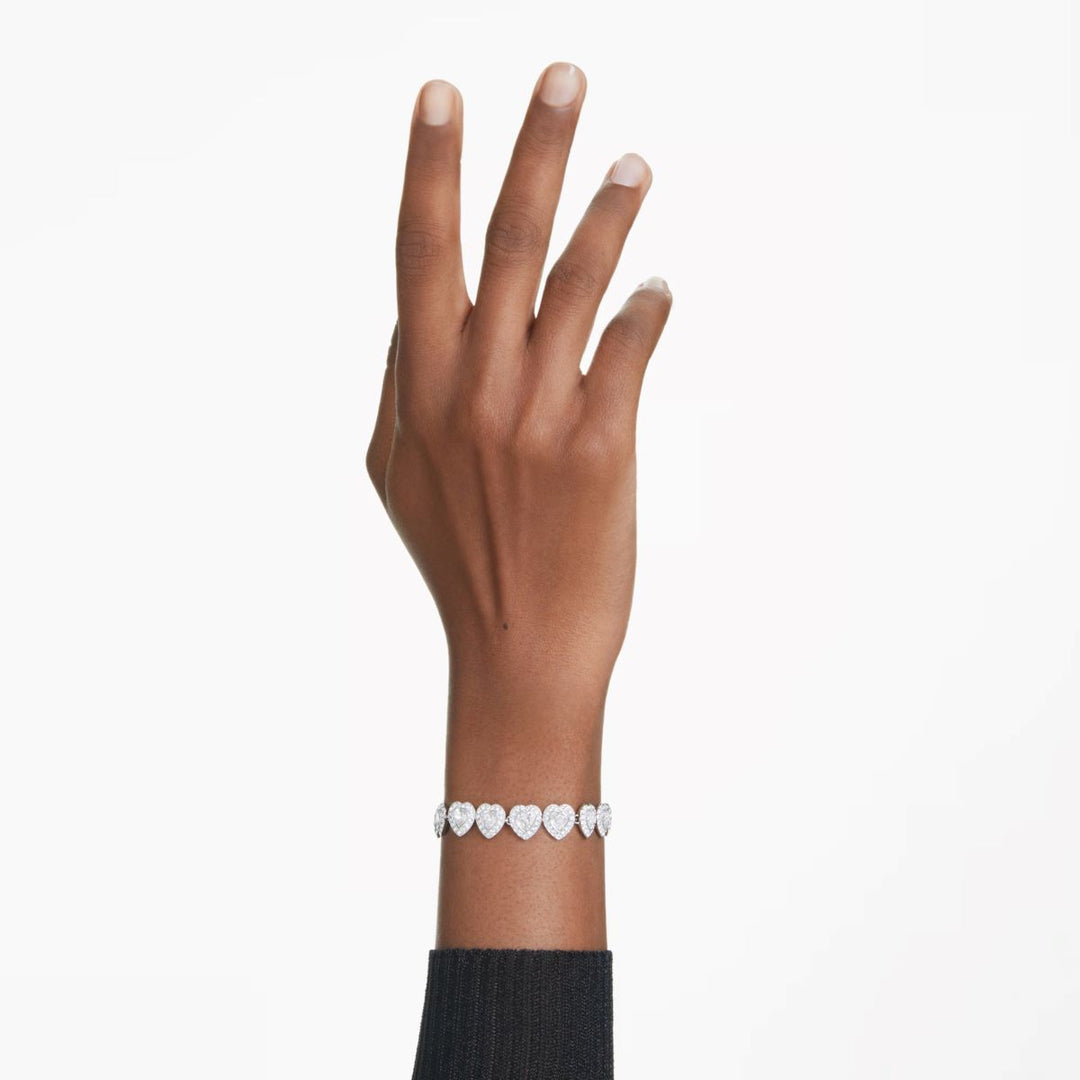 Swarovski Ariana Grande x Swarovski Heart Tennis Bracelet - White with Rhodium Plating - 5720860
