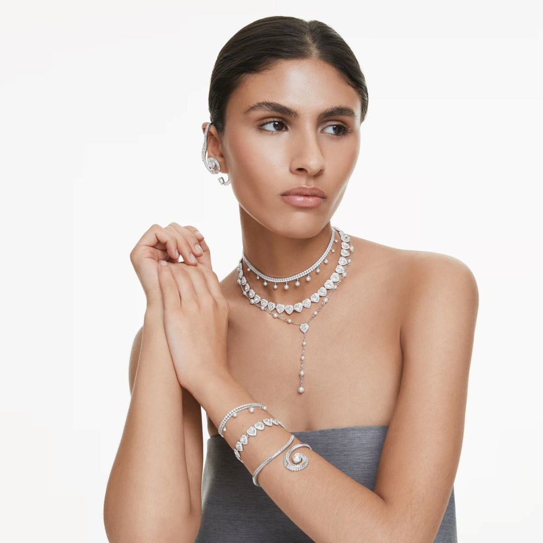 Swarovski Ariana Grande x Swarovski Heart Tennis Bracelet - White with Rhodium Plating - 5720860
