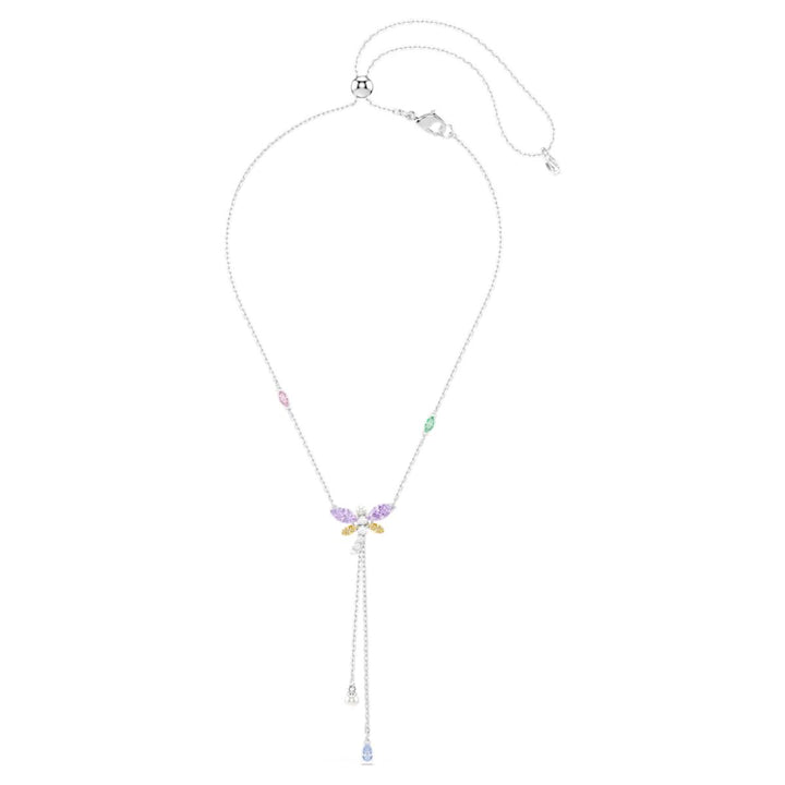 Ariana Grande x Swarovski Y Necklace Mixed Cuts Dragonfly - Multicolored with Rhodium Plating - 5749183