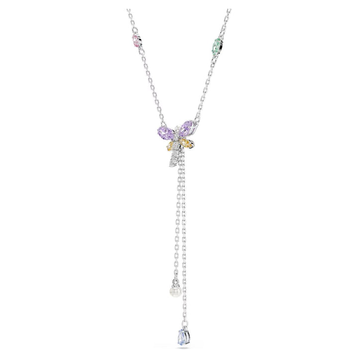 Ariana Grande x Swarovski Y Necklace Mixed Cuts Dragonfly - Multicolored with Rhodium Plating - 5749183