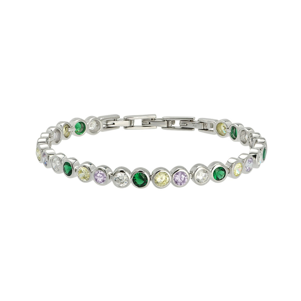 Dotty Tennis Bracelet Popsicle Zirconia Silver