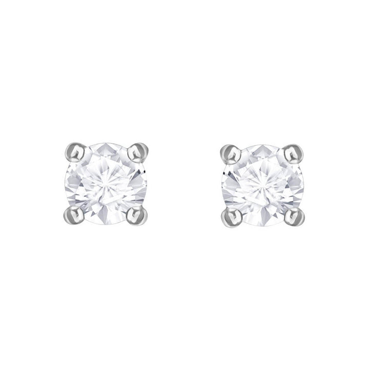 Swarovski Attract Round Pierced Earrings, White, Rhodium Plating 5408436