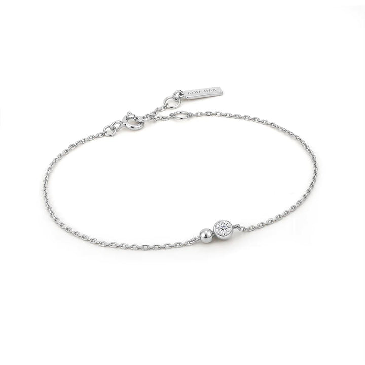 Ania Haie Silver Orb Sparkle Chain Bracelet - B045_01H_CZ