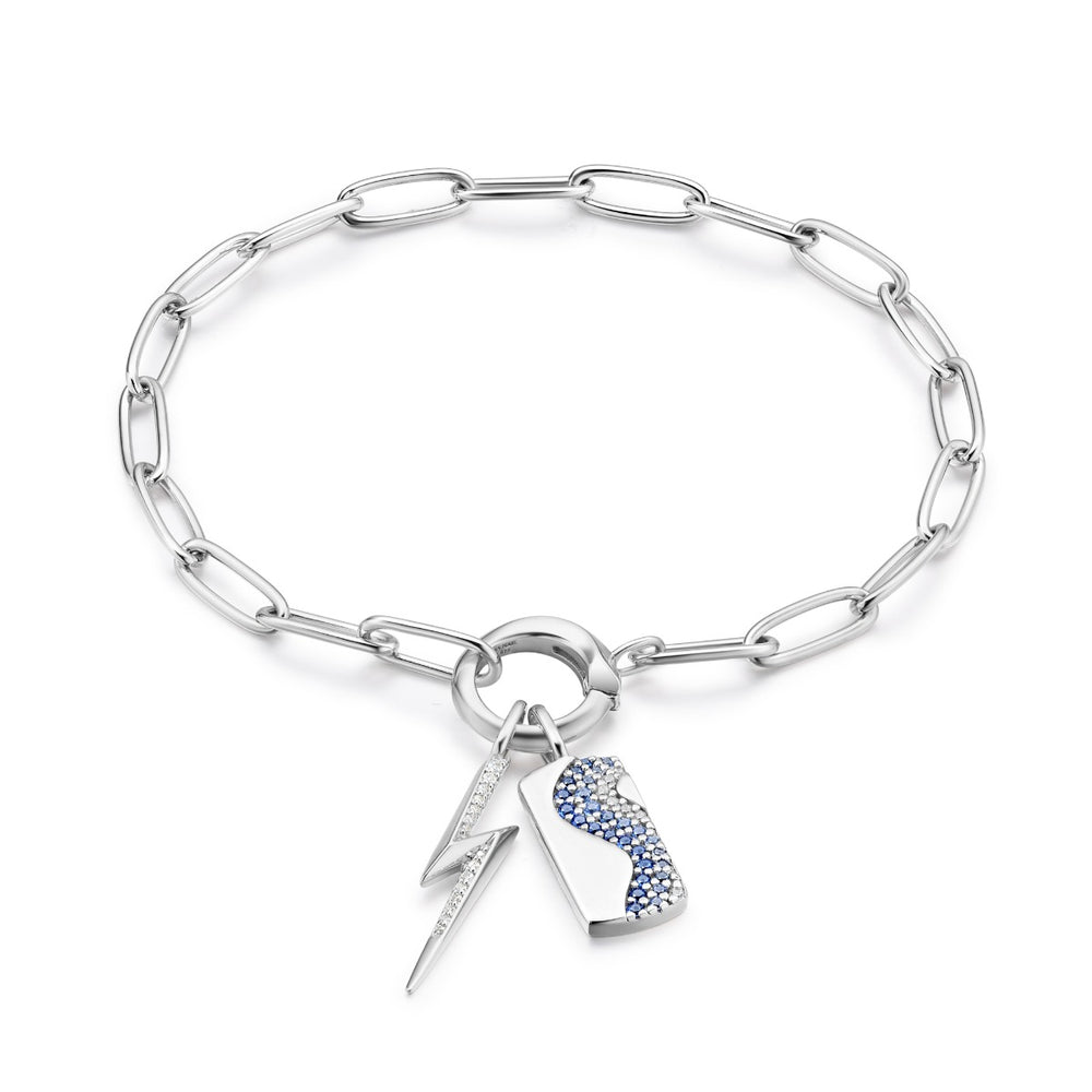 Ania Haie Silver Link Charm Chain Connector Bracelet - B048-01H