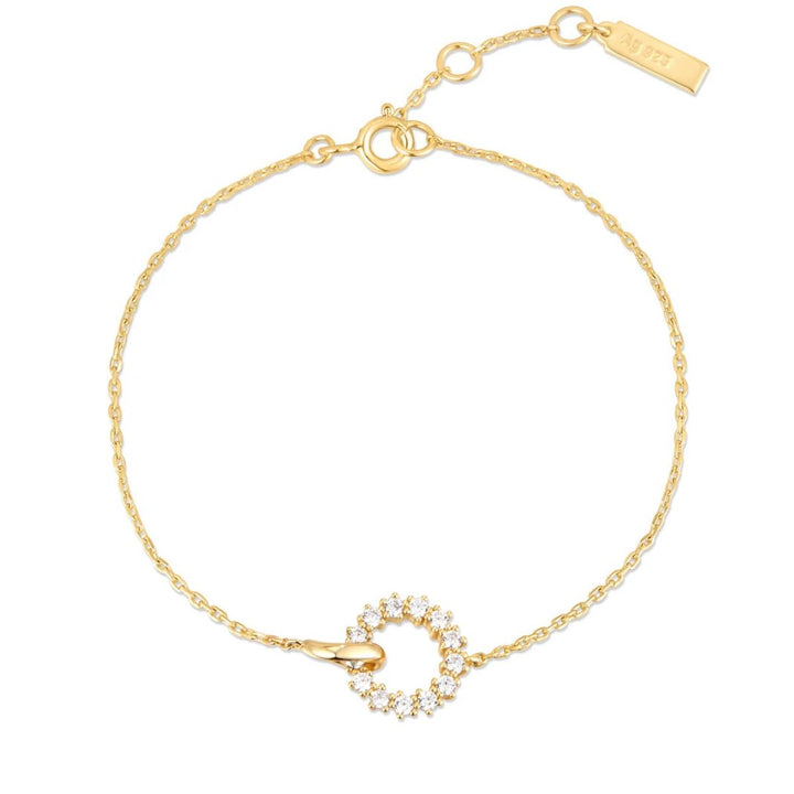 Ania Haie Interlinked Circles Pavé Gold Bracelet