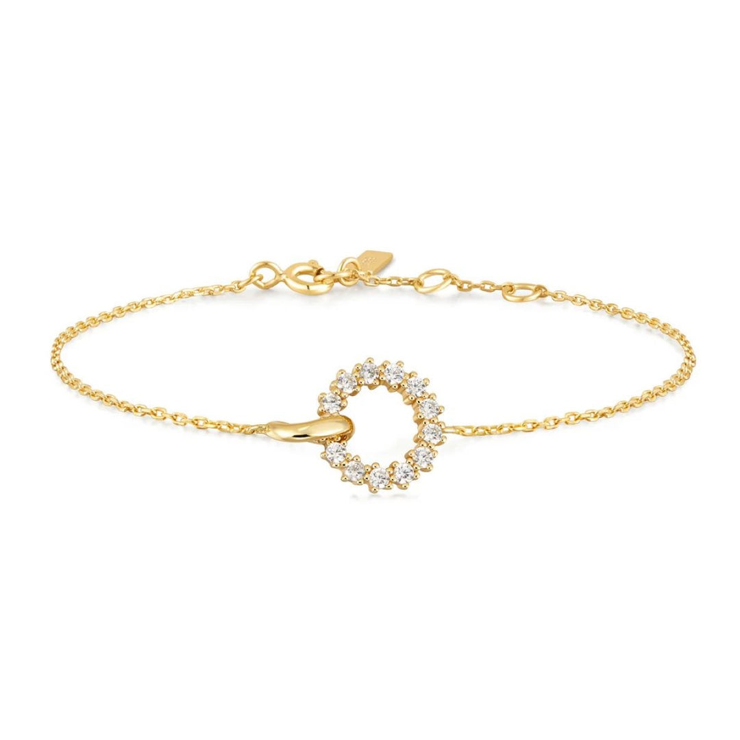 Ania Haie Interlinked Circles Pavé Gold Bracelet