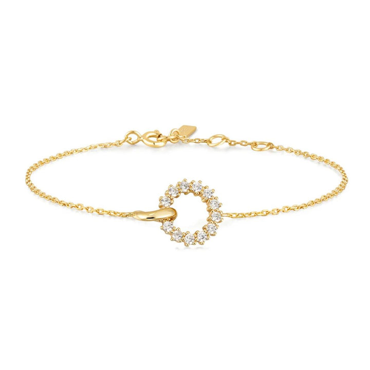 Ania Haie Interlinked Circles Pavé Gold Bracelet