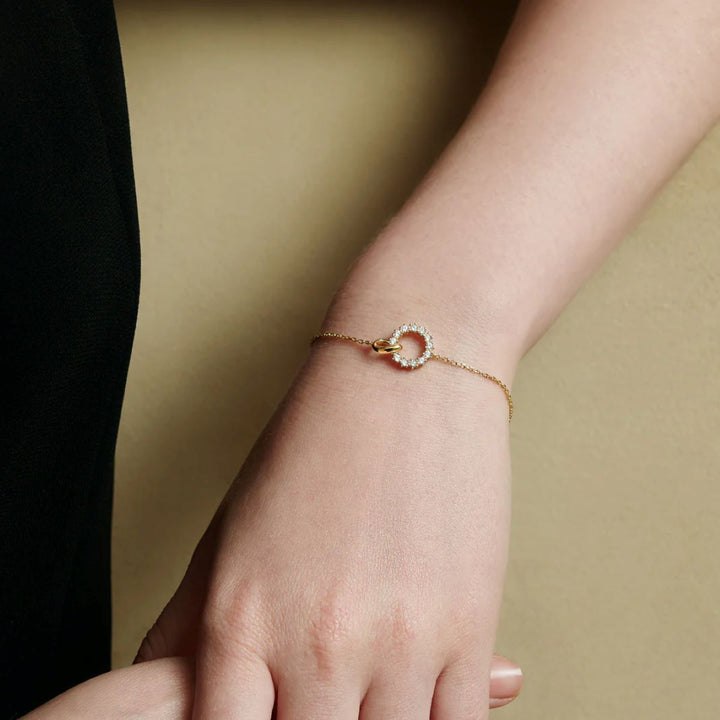 Ania Haie Interlinked Circles Pavé Gold Bracelet