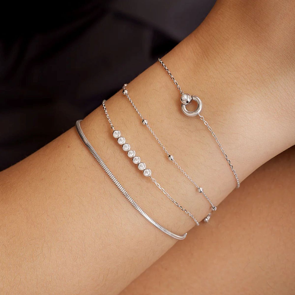 Ania Haie Silver Beaded Chain Bracelet - B058_01H