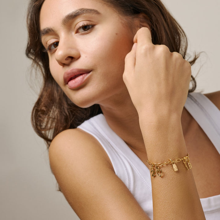 Enamel Copenhagen Medium Gold Charm Bracelet B143G