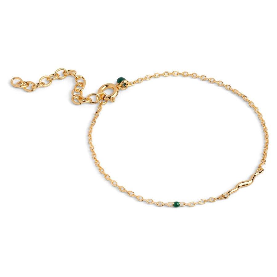 Enamel Copenhagen Etta Petrol Green Gold Bracelet. Item code B149G.